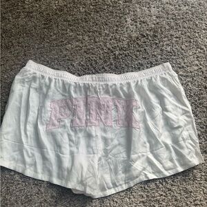 PINK Victoria's Secret White Boxer Sleep Shorts
